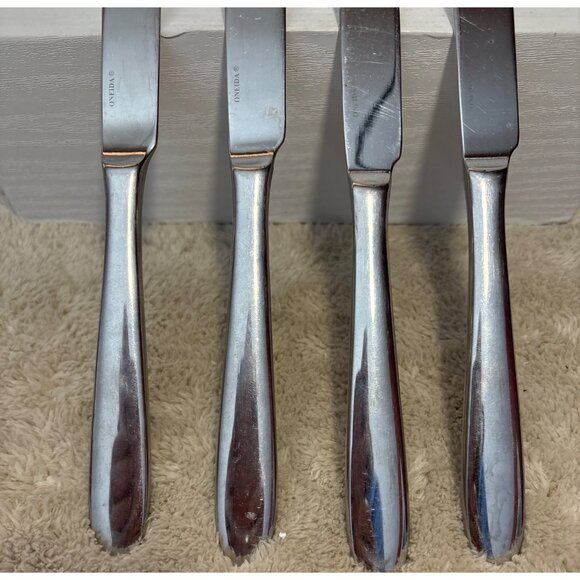 Oneida Mooncrest Stainless Steel Dinner Butter Knives Set Of 4 9.25" - Picture 2 of 7